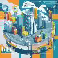 circular economy city circle in the sky