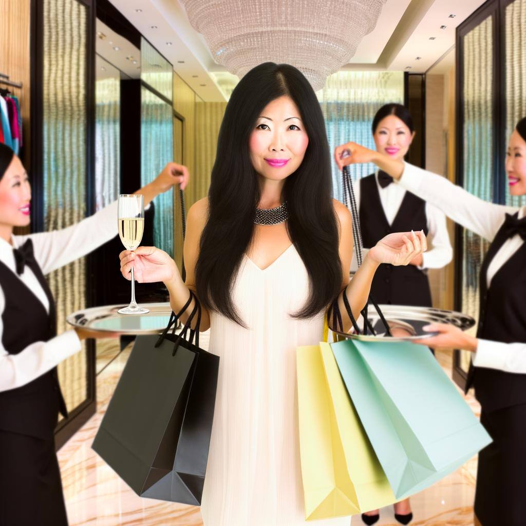 A woman receiving VIP shopping experience